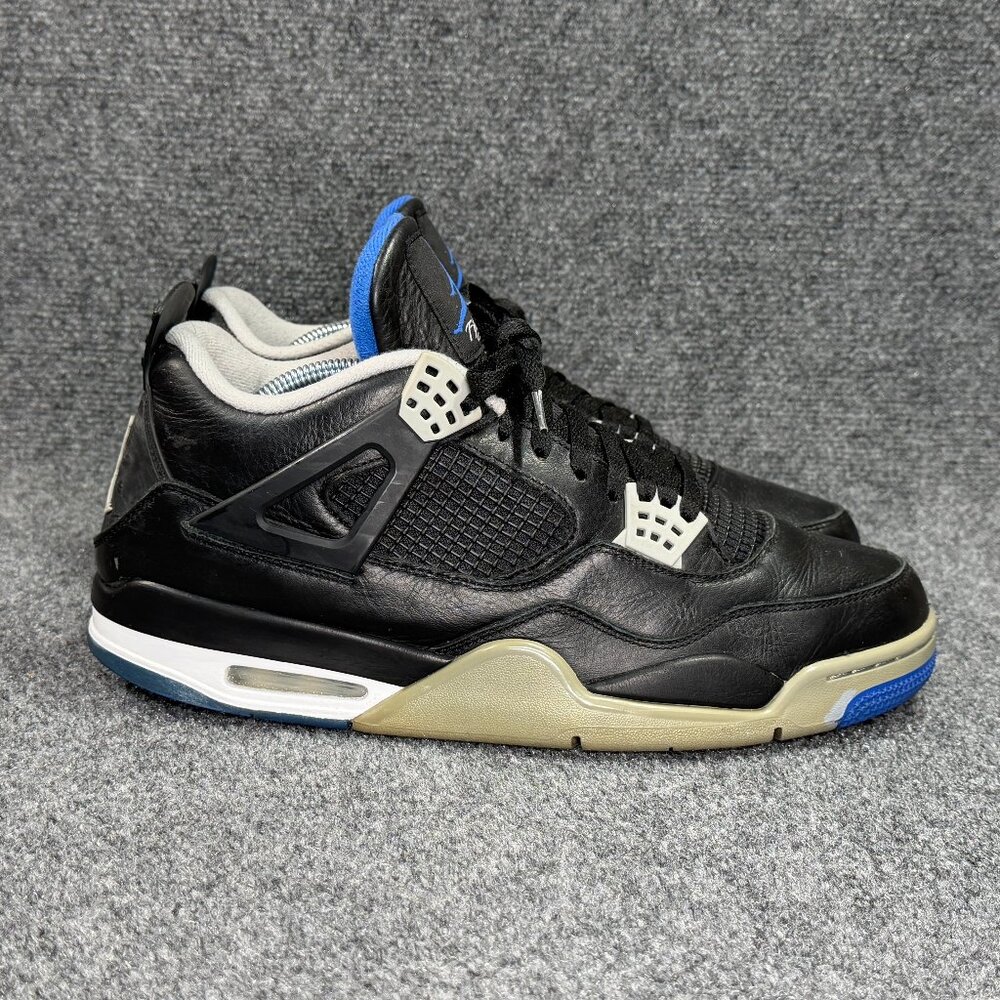 Jordan 4 Retro Shoes Men's 13 Motorsports Alternate Black Blue Athletic Sneakers